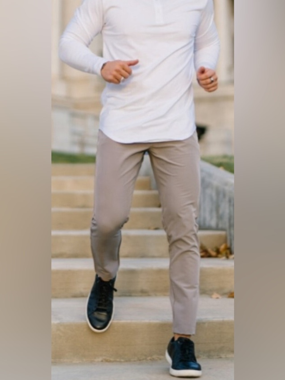 ZYIA ACTIVE Men’s Light Gray Office Chino Slim Fit Pants Size M